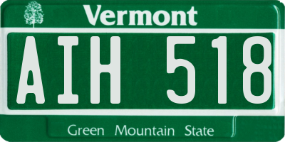 VT license plate AIH518