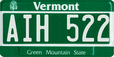 VT license plate AIH522