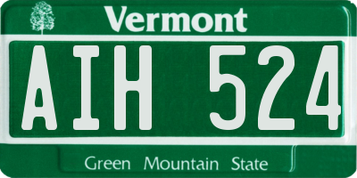 VT license plate AIH524