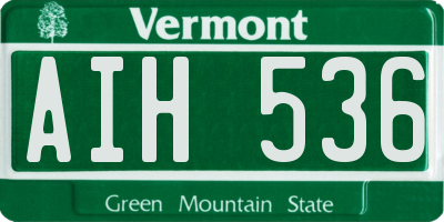 VT license plate AIH536