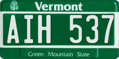 VT license plate AIH537