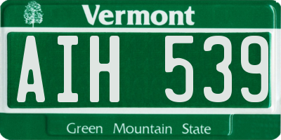 VT license plate AIH539