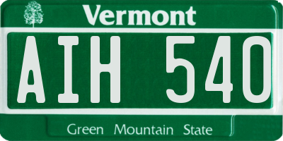 VT license plate AIH540