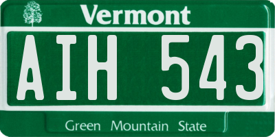 VT license plate AIH543