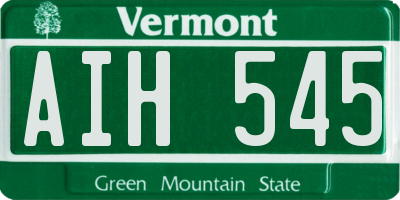 VT license plate AIH545