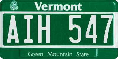 VT license plate AIH547
