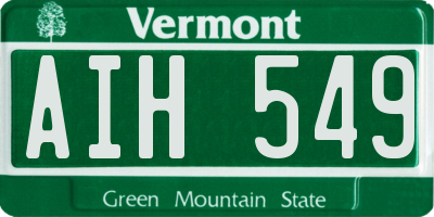 VT license plate AIH549