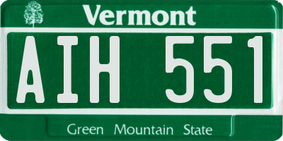 VT license plate AIH551