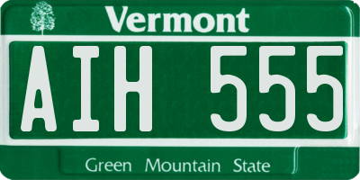 VT license plate AIH555