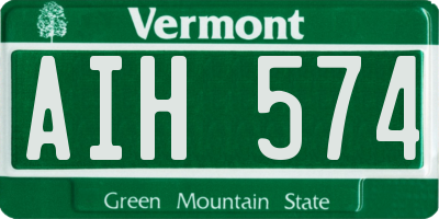 VT license plate AIH574