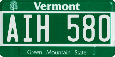 VT license plate AIH580
