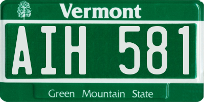 VT license plate AIH581