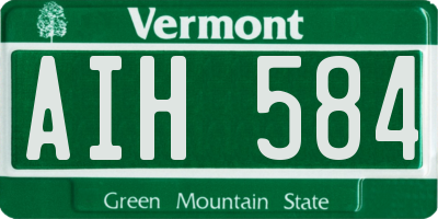 VT license plate AIH584