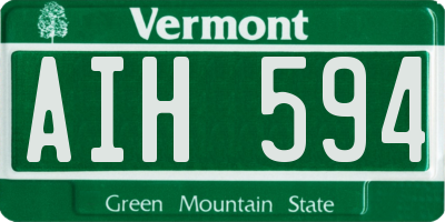 VT license plate AIH594