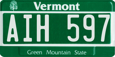 VT license plate AIH597