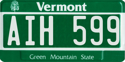 VT license plate AIH599