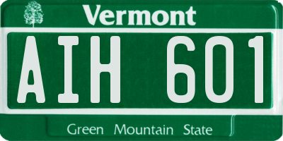 VT license plate AIH601