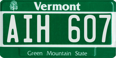 VT license plate AIH607