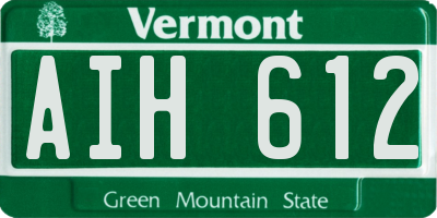 VT license plate AIH612