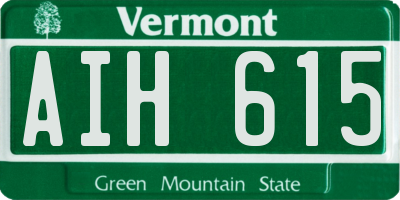 VT license plate AIH615