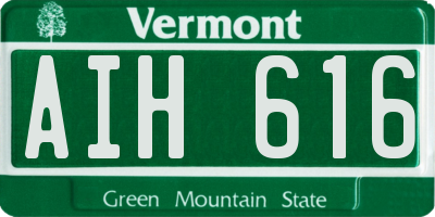 VT license plate AIH616