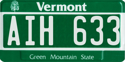 VT license plate AIH633