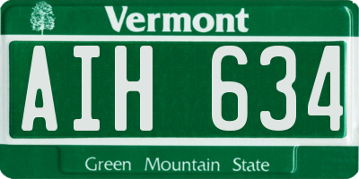 VT license plate AIH634