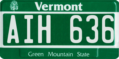 VT license plate AIH636