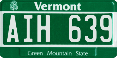 VT license plate AIH639