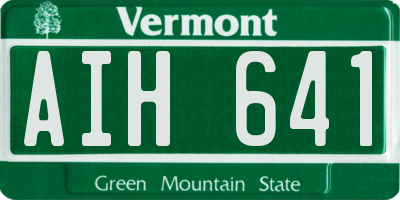 VT license plate AIH641