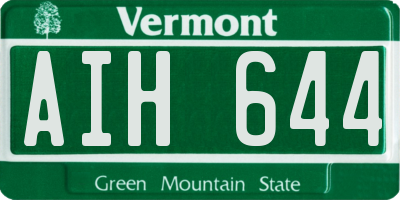 VT license plate AIH644