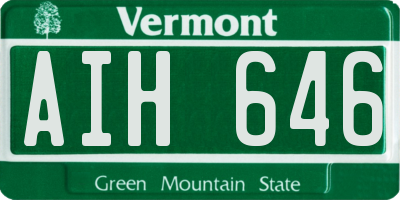 VT license plate AIH646