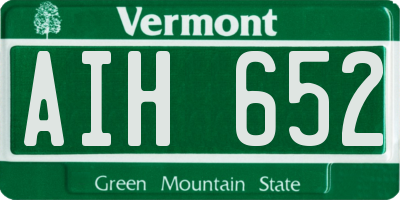 VT license plate AIH652