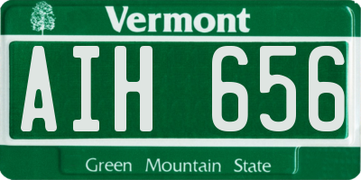 VT license plate AIH656