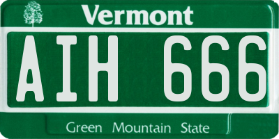 VT license plate AIH666
