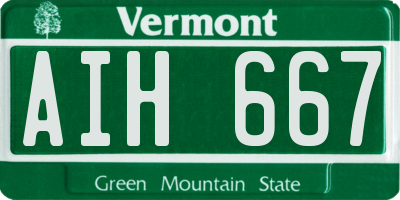 VT license plate AIH667
