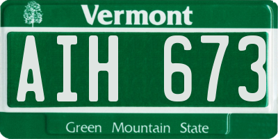 VT license plate AIH673