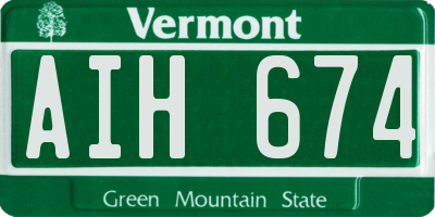 VT license plate AIH674