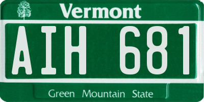 VT license plate AIH681
