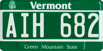 VT license plate AIH682