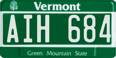 VT license plate AIH684