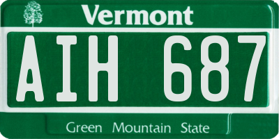 VT license plate AIH687
