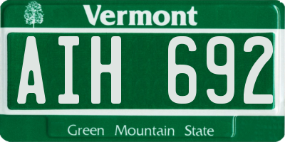 VT license plate AIH692