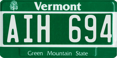 VT license plate AIH694
