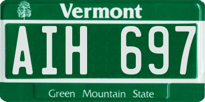 VT license plate AIH697