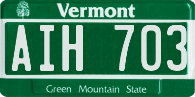 VT license plate AIH703
