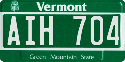 VT license plate AIH704