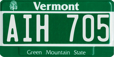 VT license plate AIH705