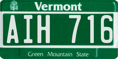VT license plate AIH716