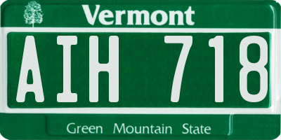 VT license plate AIH718